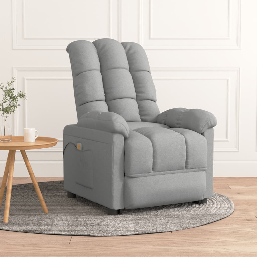 Boho Aesthetic Massage Chair Light Gray Fabric | Biophilic Design Airbnb Decor Furniture 