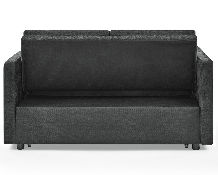 Boho Aesthetic Loveseats Sofa Bed with Pull-out Bed,Adjsutable Back and Two Arm Pocket,Black (54.5"x33"x31.5") | Biophilic Design Airbnb Decor Furniture 