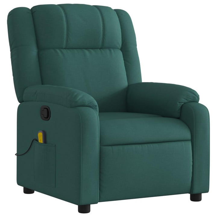 Boho Aesthetic Massage Recliner Chair Dark Green Fabric | Biophilic Design Airbnb Decor Furniture 