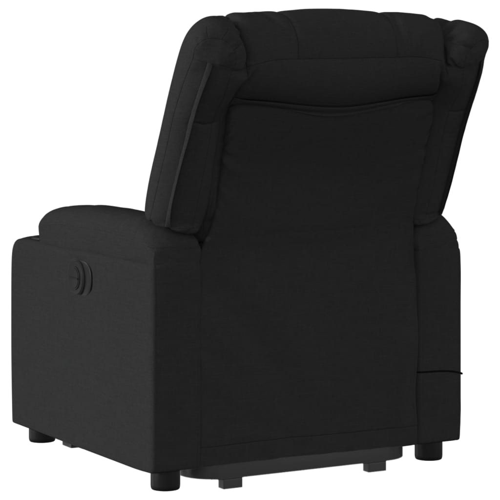 Boho Aesthetic Stand up Massage Recliner Chair Black Fabric | Biophilic Design Airbnb Decor Furniture 