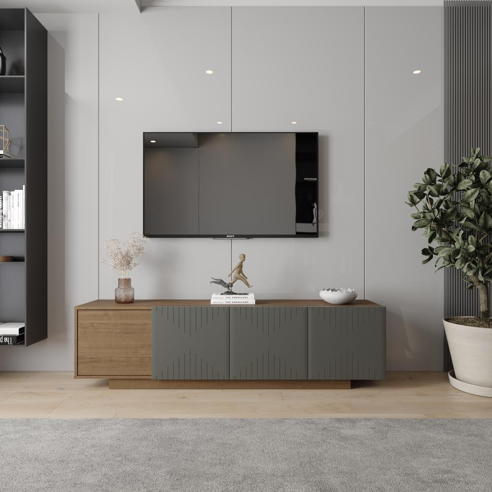 Boho Aesthetic Riva Tv Stand, 72- Inch | Biophilic Design Airbnb Decor Furniture 