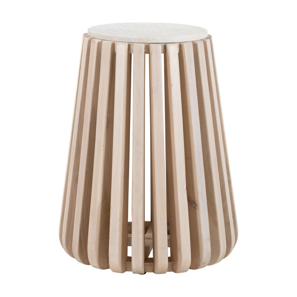 Boho Aesthetic Cyprus Side Table White & Natural | Biophilic Design Airbnb Decor Furniture 