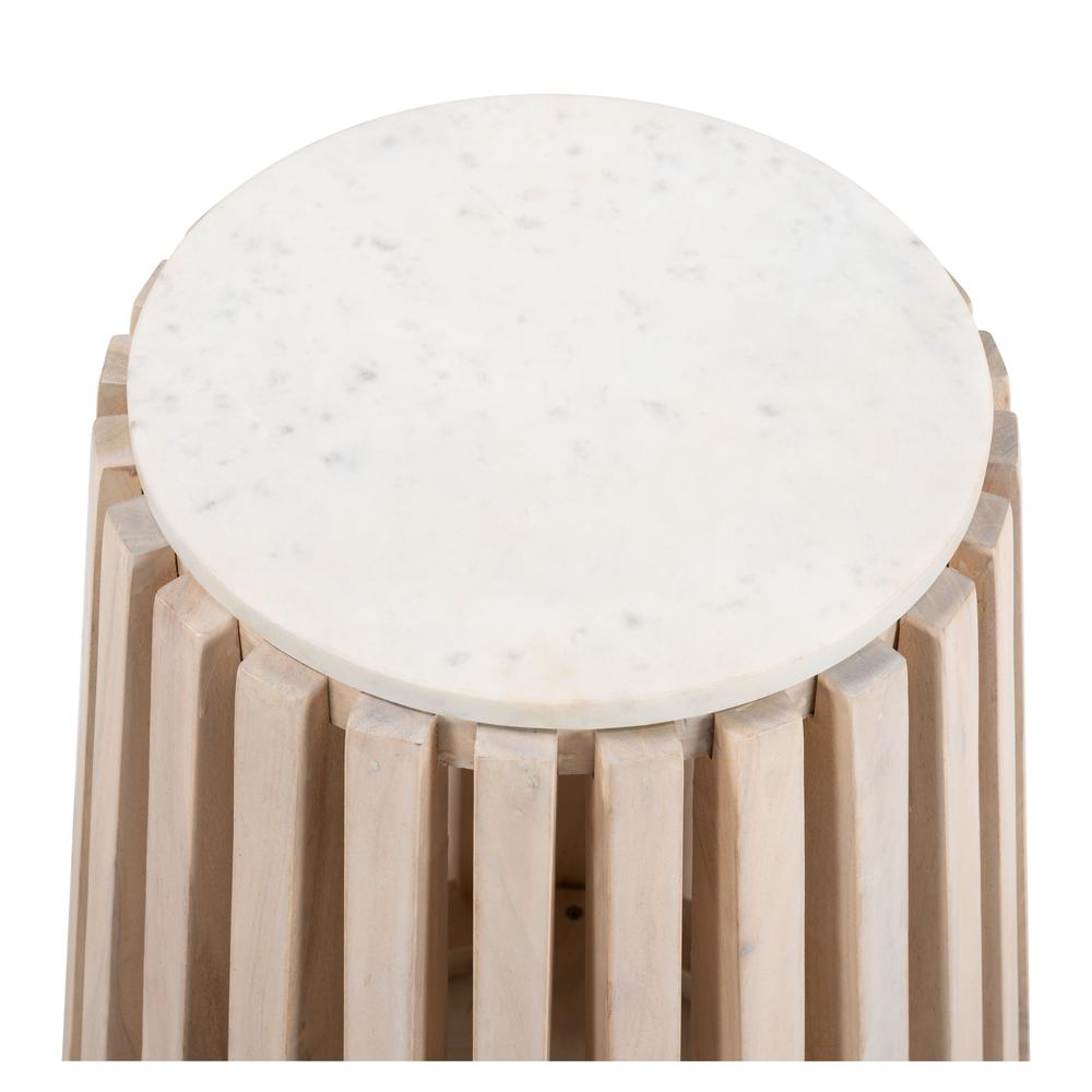 Boho Aesthetic Cyprus Side Table White & Natural | Biophilic Design Airbnb Decor Furniture 