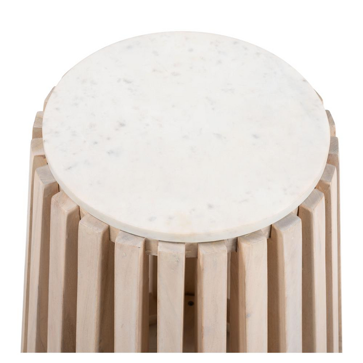 Boho Aesthetic Cyprus Side Table White & Natural | Biophilic Design Airbnb Decor Furniture 