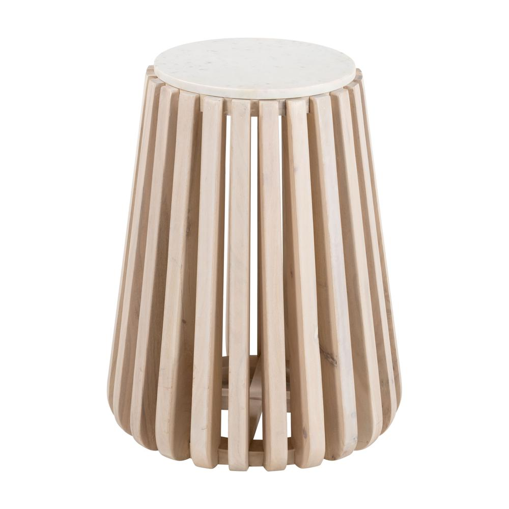 Boho Aesthetic Cyprus Side Table White & Natural | Biophilic Design Airbnb Decor Furniture 