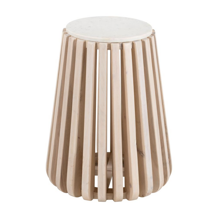 Boho Aesthetic Cyprus Side Table White & Natural | Biophilic Design Airbnb Decor Furniture 