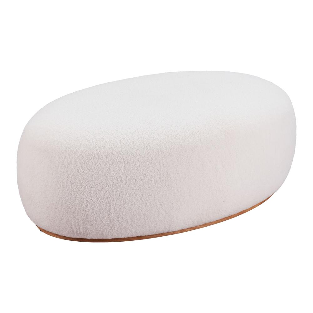 Amber Selma Cho Luxury White Minimalist Ottoman - Mediterranean Italian Contemporary Home Decor Furniture