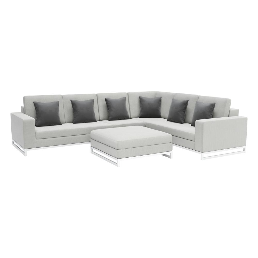 Boho Aesthetic Corona del Mar Modular Sectional Set Gray | Biophilic Design Airbnb Decor Furniture 