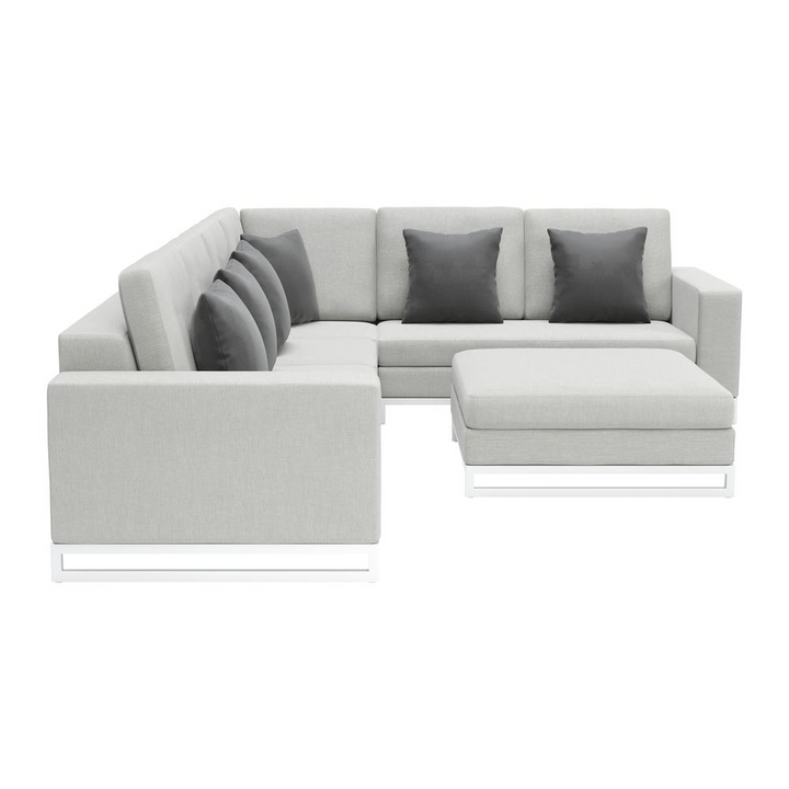 Boho Aesthetic Corona del Mar Modular Sectional Set Gray | Biophilic Design Airbnb Decor Furniture 