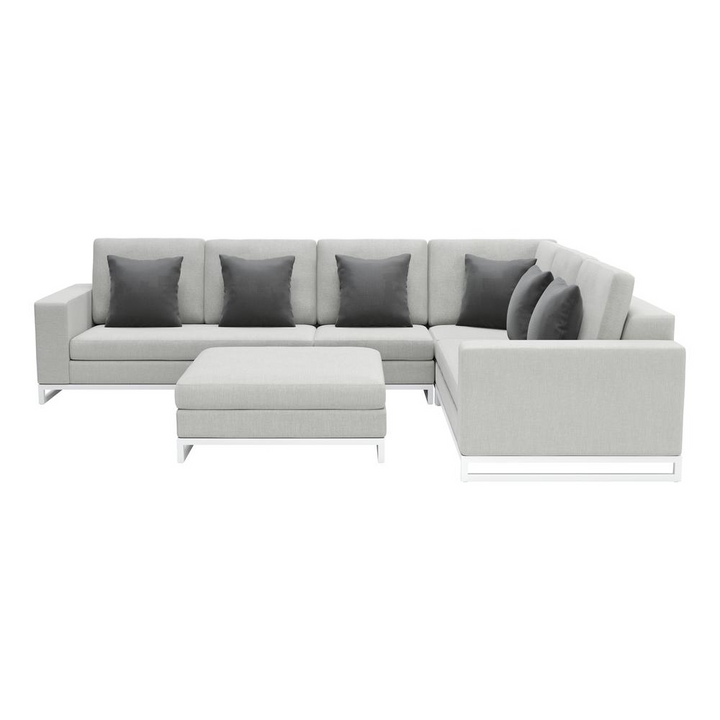 Boho Aesthetic Corona del Mar Modular Sectional Set Gray | Biophilic Design Airbnb Decor Furniture 