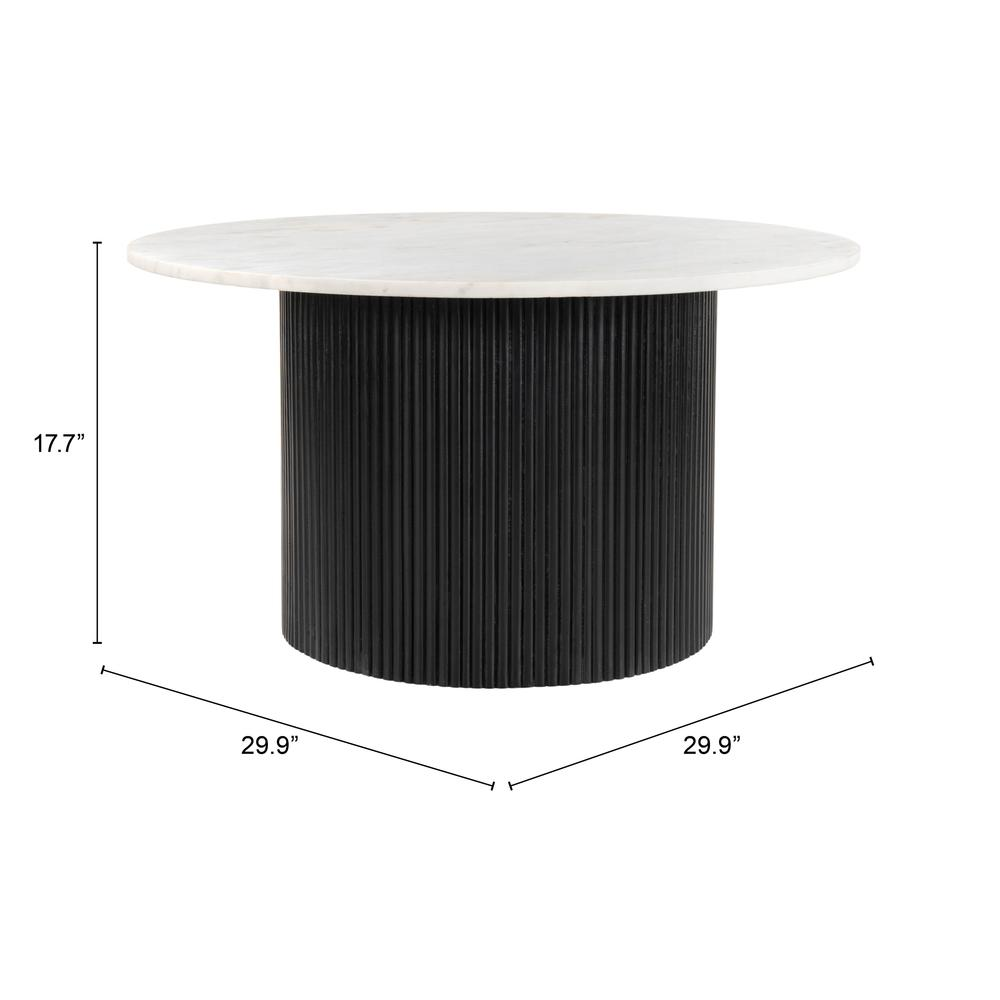 Boho Aesthetic Modern Luxury Coffee Table White & Black | Biophilic Design Airbnb Decor Furniture 