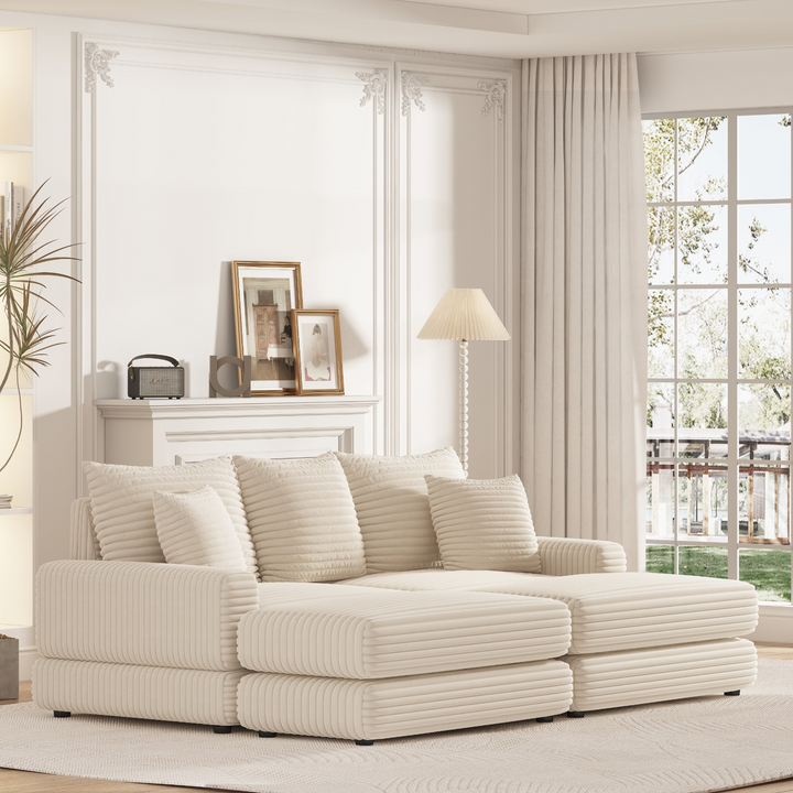 Boho Aesthetic Large Luxury Modern Boho Minimalist Living Room Modular Sofa Sectional | Biophilic Design Airbnb Decor Furniture 