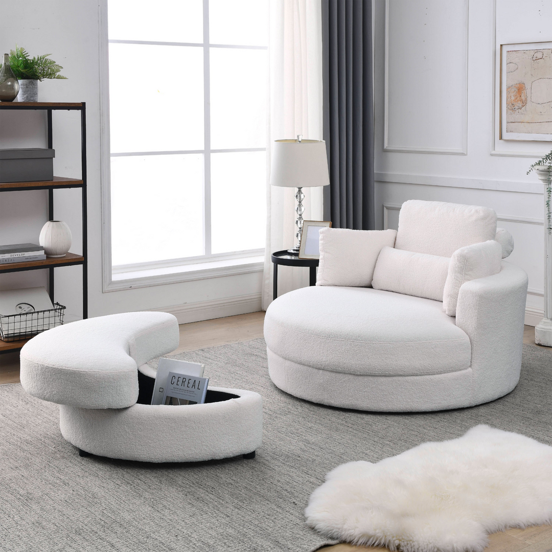 Boho Aesthetic White  Modern Luxury Minimalist Loveseat | Biophilic Design Airbnb Decor Furniture 