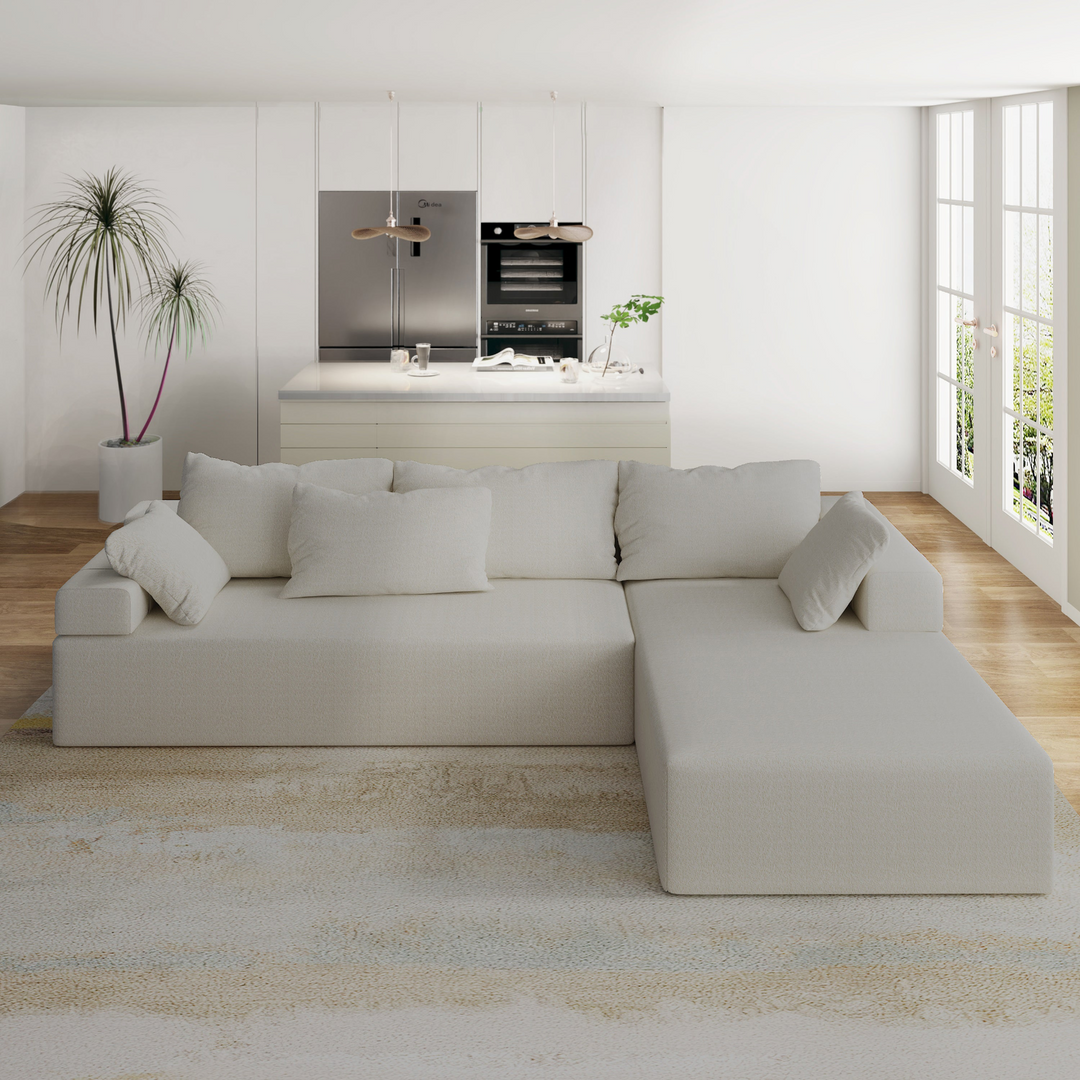 Boho Aesthetic Oversized Modular Modern Minimalist Luxury Couch Sofa for Living Room | Biophilic Design Airbnb Decor Furniture 