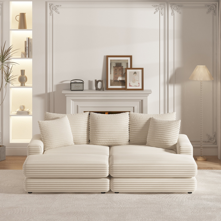 Boho Aesthetic Large Luxury Modern Boho Minimalist Living Room Modular Sofa Sectional | Biophilic Design Airbnb Decor Furniture 