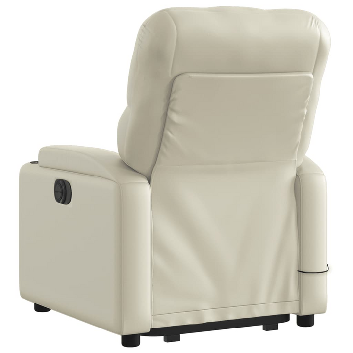 Boho Aesthetic vidaXL Electric Stand up Massage Recliner Chair Cream Faux Leather | Biophilic Design Airbnb Decor Furniture 