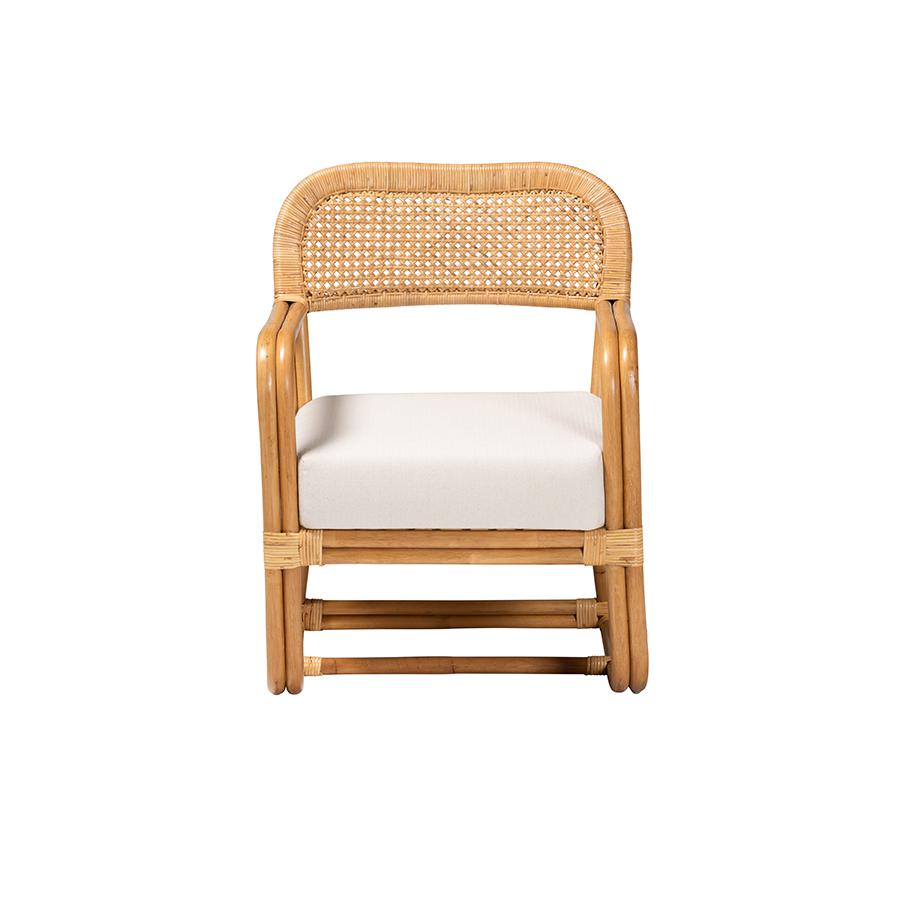 Boho Aesthetic Ailith Modern Bohemian Light Honey Rattan Arm Chair | Biophilic Design Airbnb Decor Furniture 