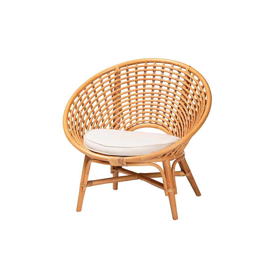 Boho Aesthetic Aerin Modern Bohemian Natural Rattan Accent Chair | Biophilic Design Airbnb Decor Furniture 