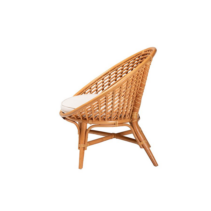 Boho Aesthetic Aerin Modern Bohemian Natural Rattan Accent Chair | Biophilic Design Airbnb Decor Furniture 