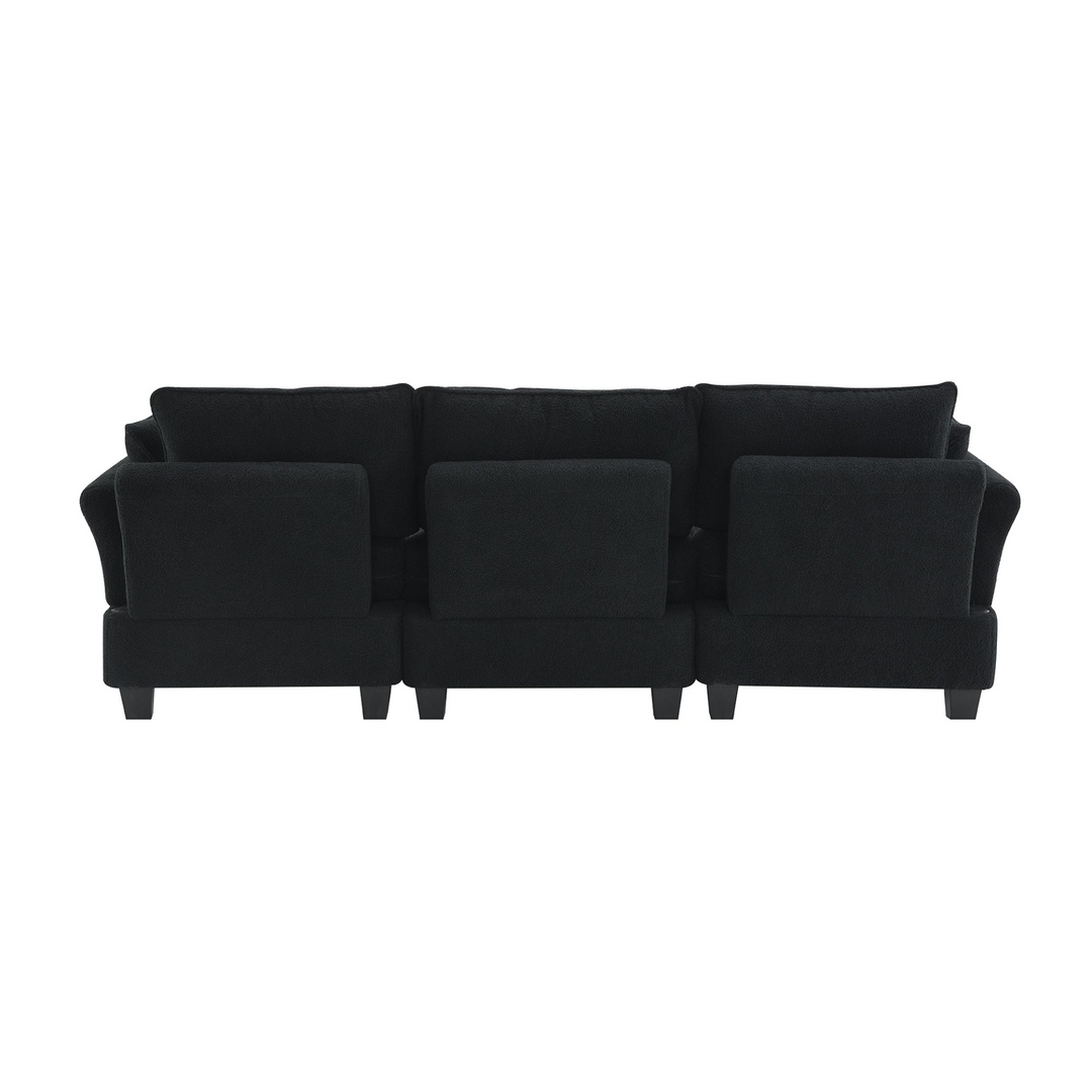 Boho Aesthetic 92*63"Modern Teddy Velvet Sectional Sofa,Charging Ports on Each Side,L-shaped Couch with Storage Ottoman,4 seat Interior Furniture for Living Room, Apartment,3 Colors(3 pillows) | Biophilic Design Airbnb Decor Furniture 