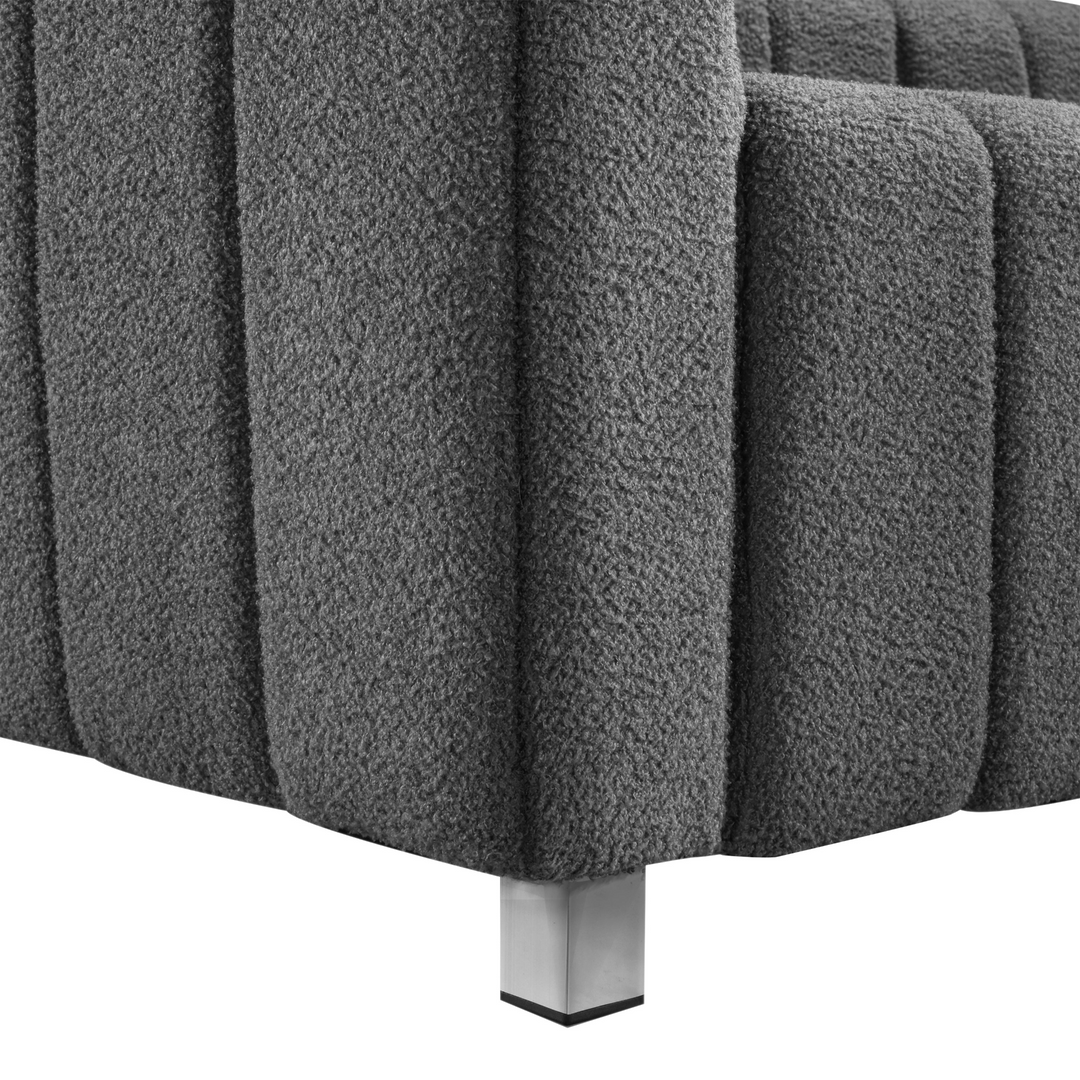 Boho Aesthetic 82*30" Modern Teddy Velvet Sofa,2-3 Seat Mid Century Indoor Couch, Exquisite Upholstered Loveseat with Striped Decoration for Living Room,Bedroom,Apartment,2 Colors(2 Pillows) | Biophilic Design Airbnb Decor Furniture 