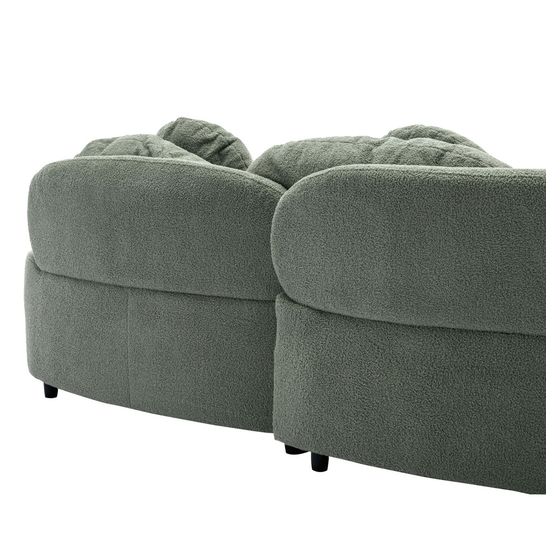 Boho Aesthetic Green Modern Living Room Sofa Lamb Velvet Upholstered Couch Furniture for Home or Office, Green | Biophilic Design Airbnb Decor Furniture 