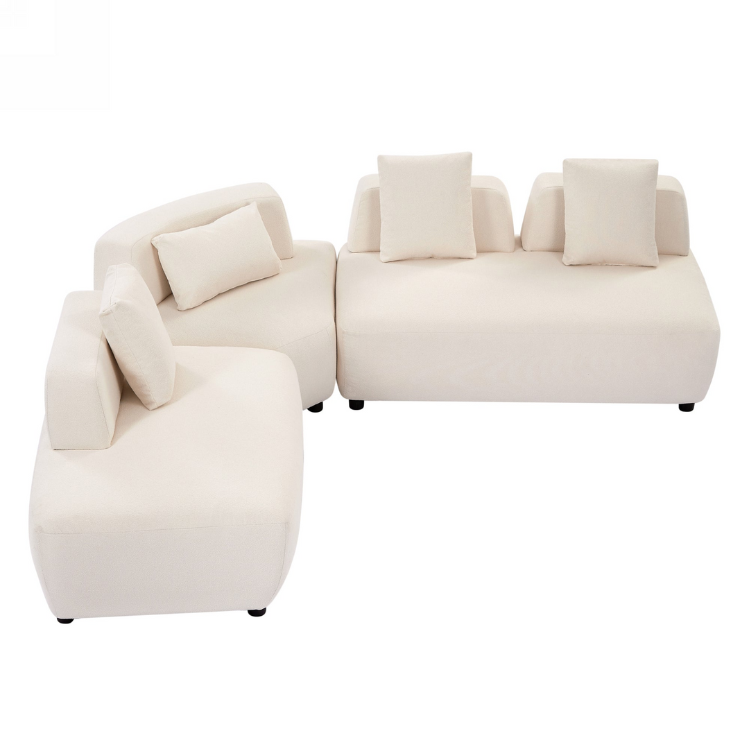 Boho Aesthetic Le Verona | Modern Modular Luxury Beige Velvet Italian Contemporary Sofa Sectional | Biophilic Design Airbnb Decor Furniture 