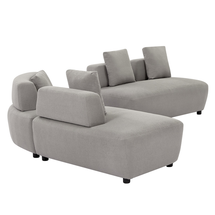 Boho Aesthetic Le Verona | Modern Modular Luxury Grey Italian Contemporary Sofa Sectional | Biophilic Design Airbnb Decor Furniture 