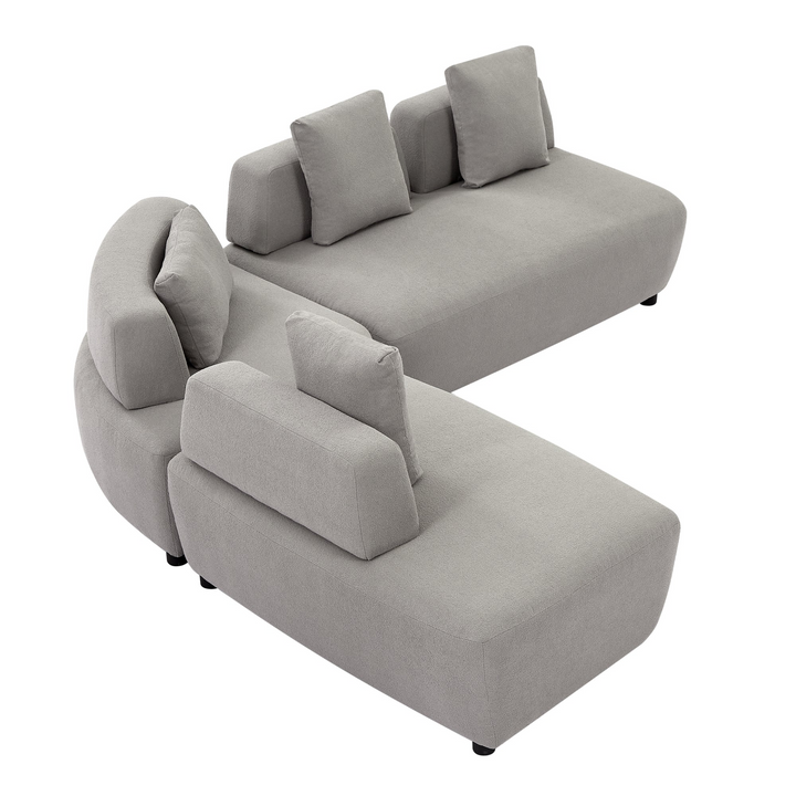 Boho Aesthetic Le Verona | Modern Modular Luxury Grey Italian Contemporary Sofa Sectional | Biophilic Design Airbnb Decor Furniture 