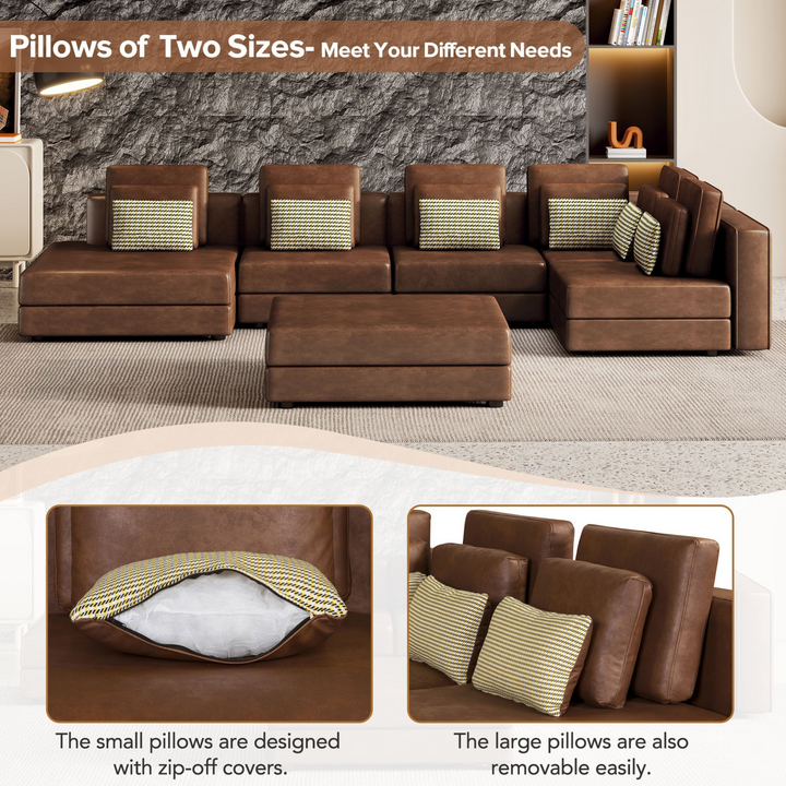 Boho Aesthetic Large Modern Boho Modular Luxury Sectional Sofa | Biophilic Design Airbnb Decor Furniture 