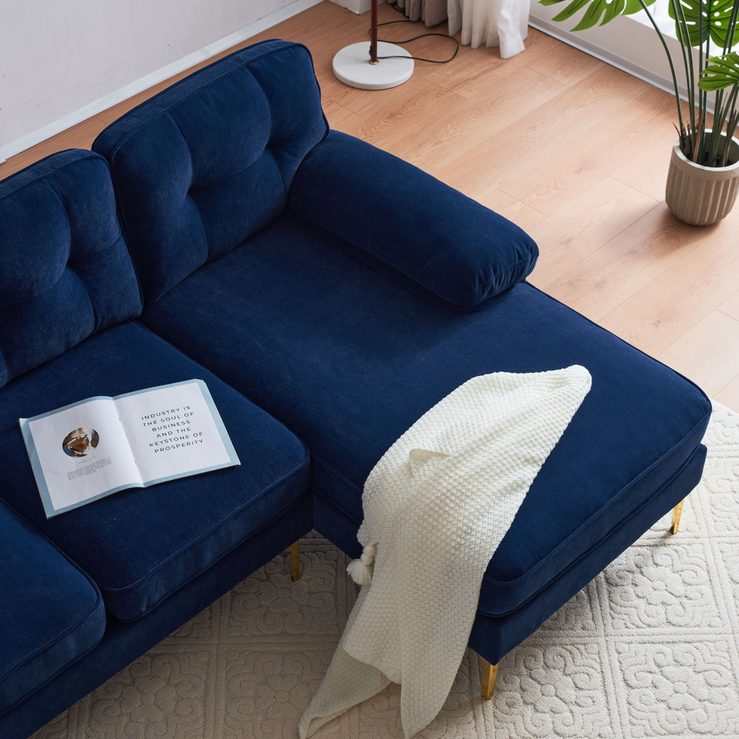 Boho Aesthetic La Florence | Modern Modular Luxury Blue Velvet Italian Contemporary Sofa Sectional | Biophilic Design Airbnb Decor Furniture 