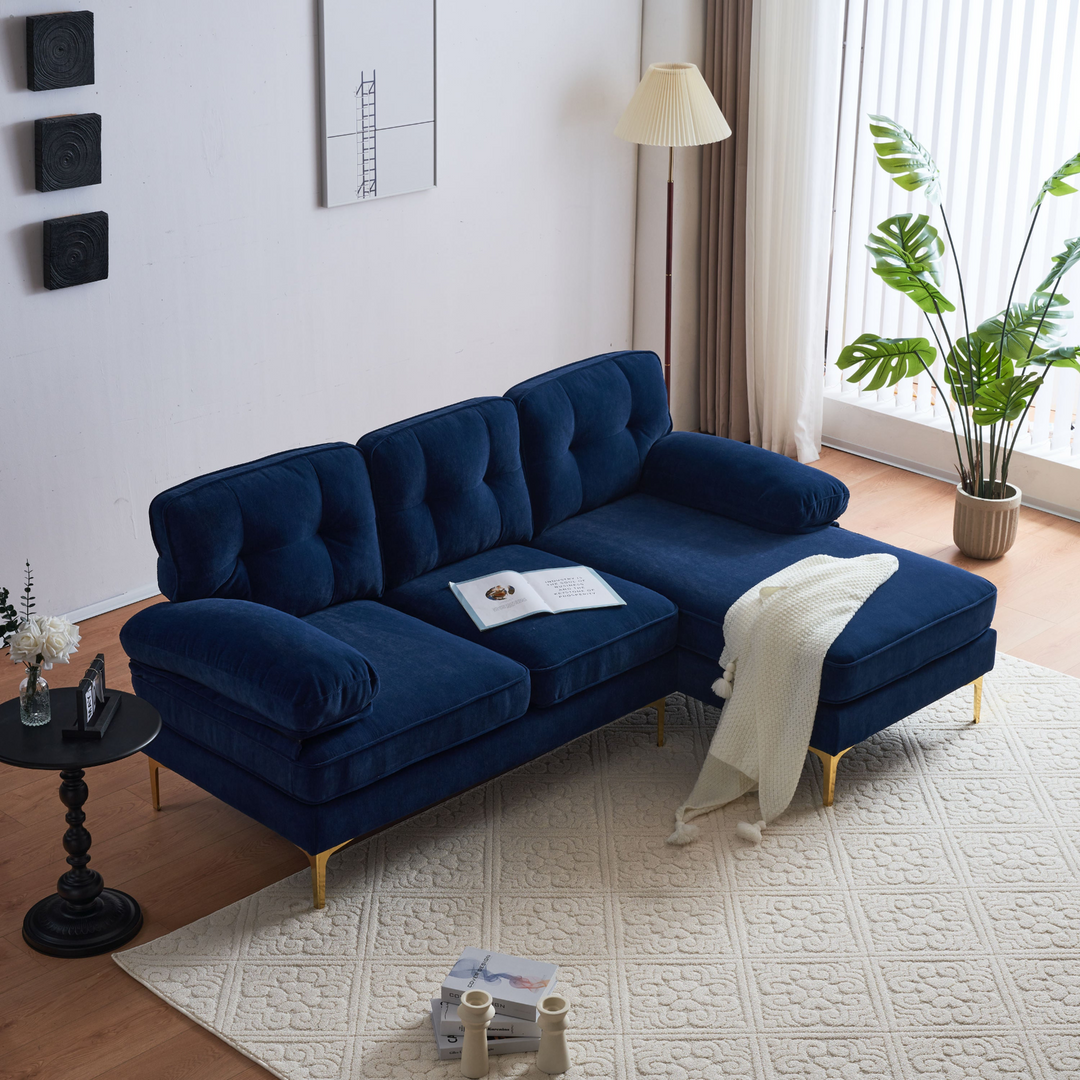 Boho Aesthetic La Florence | Modern Modular Luxury Blue Velvet Italian Contemporary Sofa Sectional | Biophilic Design Airbnb Decor Furniture 
