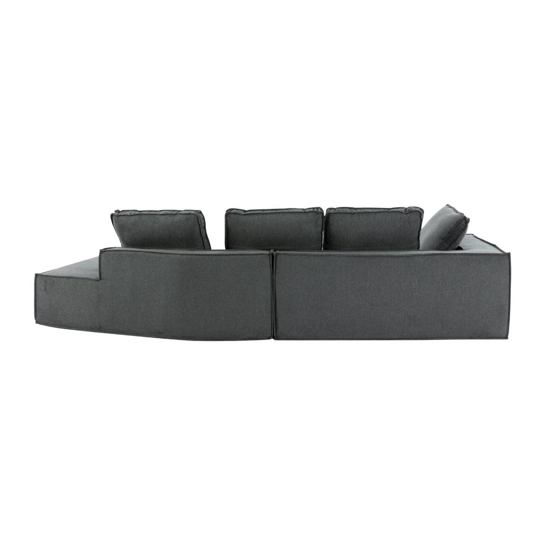 Boho Aesthetic Chaise Lounge Modern Indoor Lounge Sofa Sleeper Sofa with Clean Lines for Living Room, Grey | Biophilic Design Airbnb Decor Furniture 