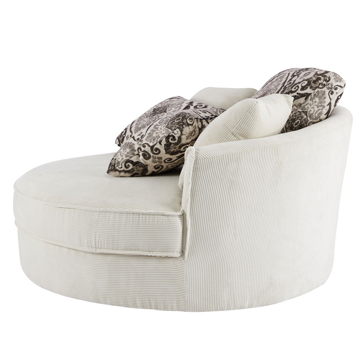 Boho Aesthetic Swivel Accent Barrel Chair with 5 Movable Pillow | Biophilic Design Airbnb Decor Furniture 