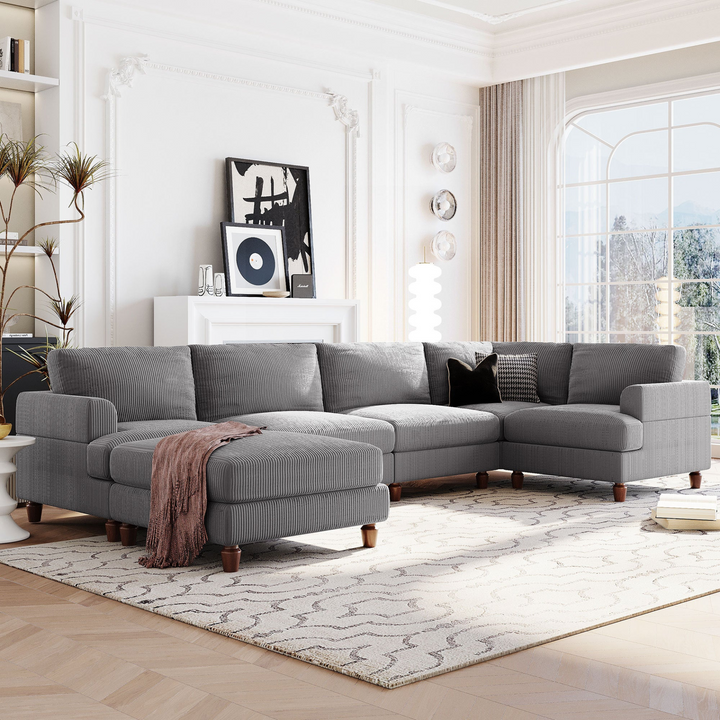 Modular Sectional Sofa with Ottoman L Shaped Corner Sectional for Living Room, Office, Spacious Space