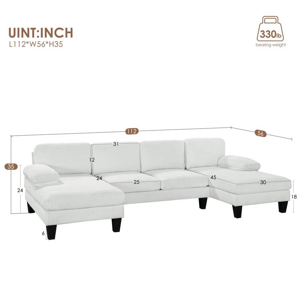 Boho Aesthetic Large Modern U-Shaped Italian Sofa Couch Sectional | Biophilic Design Airbnb Decor Furniture 