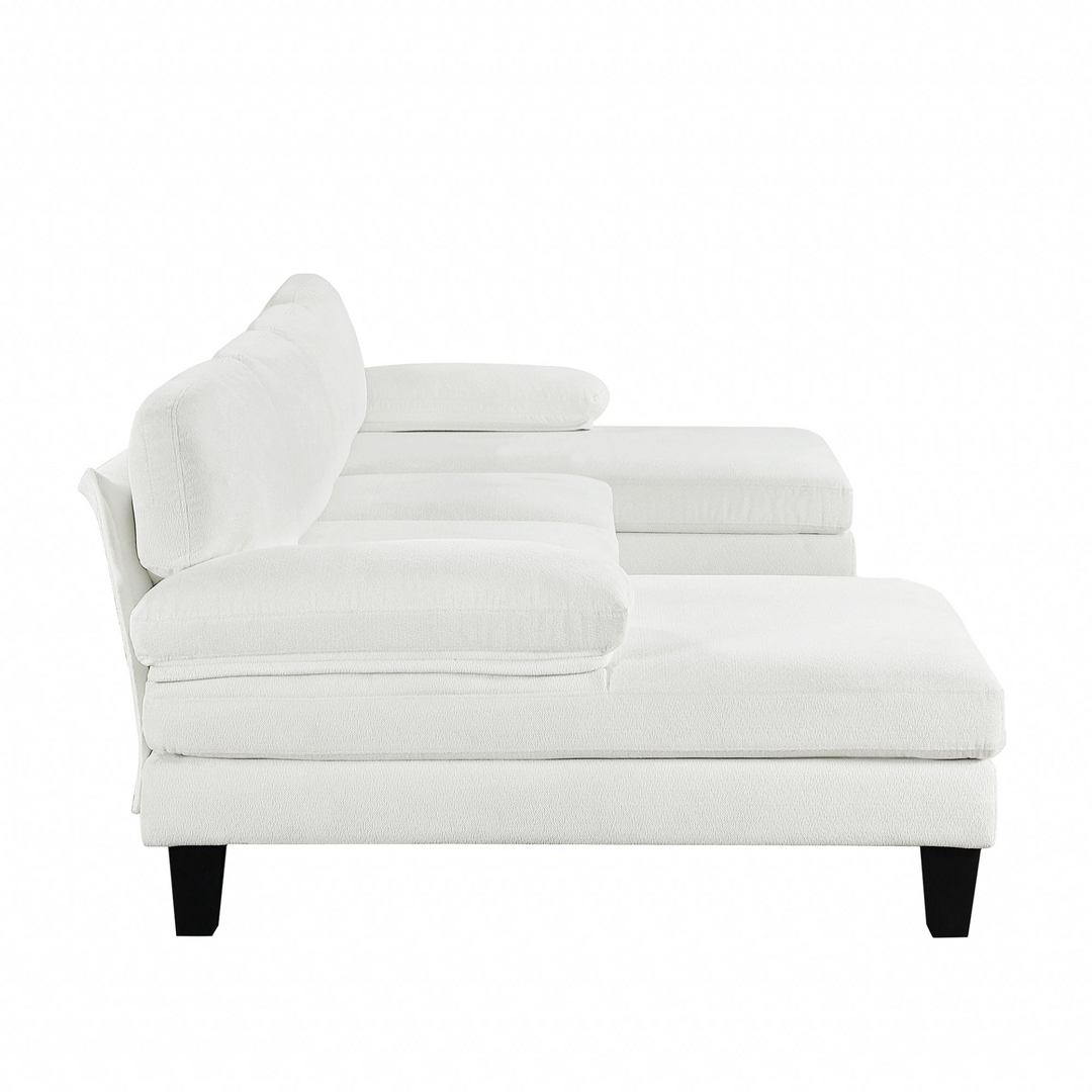 Boho Aesthetic Large Modern U-Shaped Italian Sofa Couch Sectional | Biophilic Design Airbnb Decor Furniture 