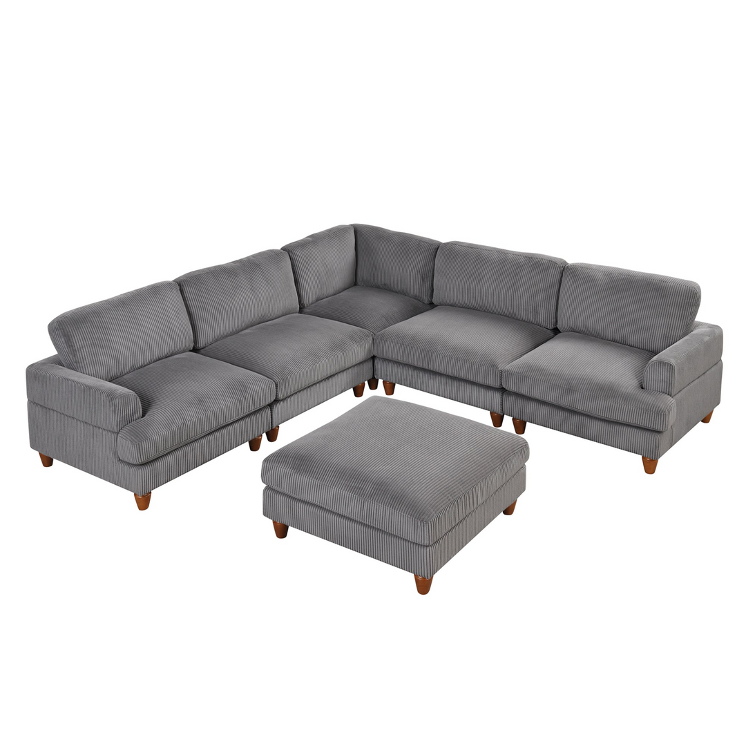 Modular Sectional Sofa with Ottoman L Shaped Corner Sectional for Living Room, Office, Spacious Space