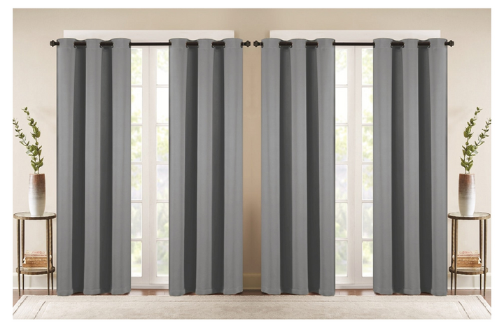 Boho Aesthetic 4-Panels: Room Darkening Thermal Insulated Blackout Grommet Window Curtain Panels for Living Room | Biophilic Design Airbnb Decor Furniture 