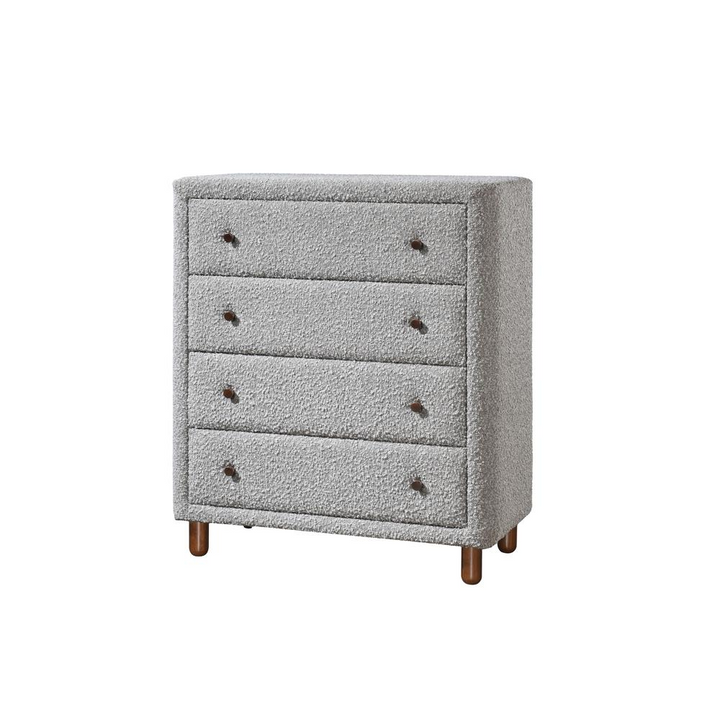 Boho Aesthetic Cleo Chest, Gray Boucle | Biophilic Design Airbnb Decor Furniture 