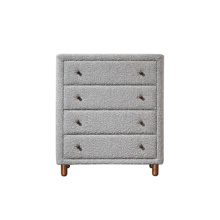 Boho Aesthetic Cleo Chest, Gray Boucle | Biophilic Design Airbnb Decor Furniture 
