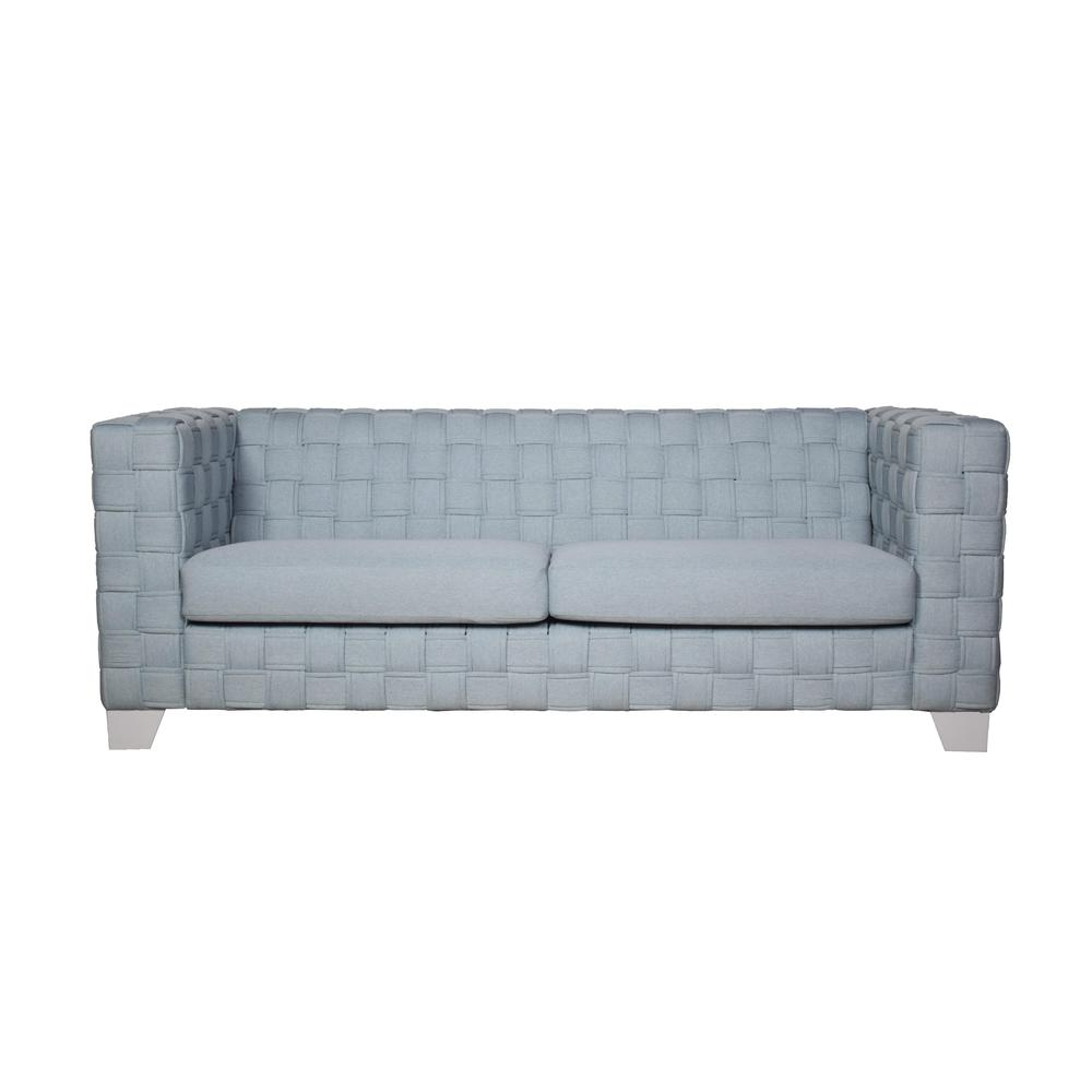 Boho Aesthetic Light Blue Teal Chenille Finish Bubble Sofa Sectional | Biophilic Design Airbnb Decor Furniture 