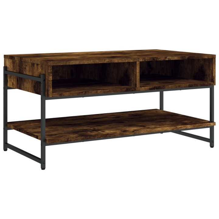 Boho Aesthetic Wood Coffee Table Smoked Oak 35.4"x19.7"x17.7" | Biophilic Design Airbnb Decor Furniture 