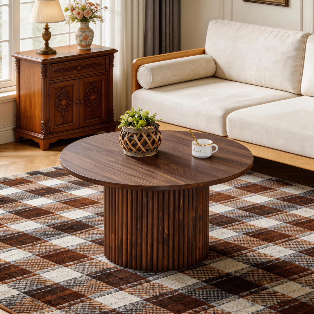 Buy farmhouse furniture Brown Walnut Modern Cottage Farmhouse Style Coffee Table - Modern Cottage Farmhouse Furniture