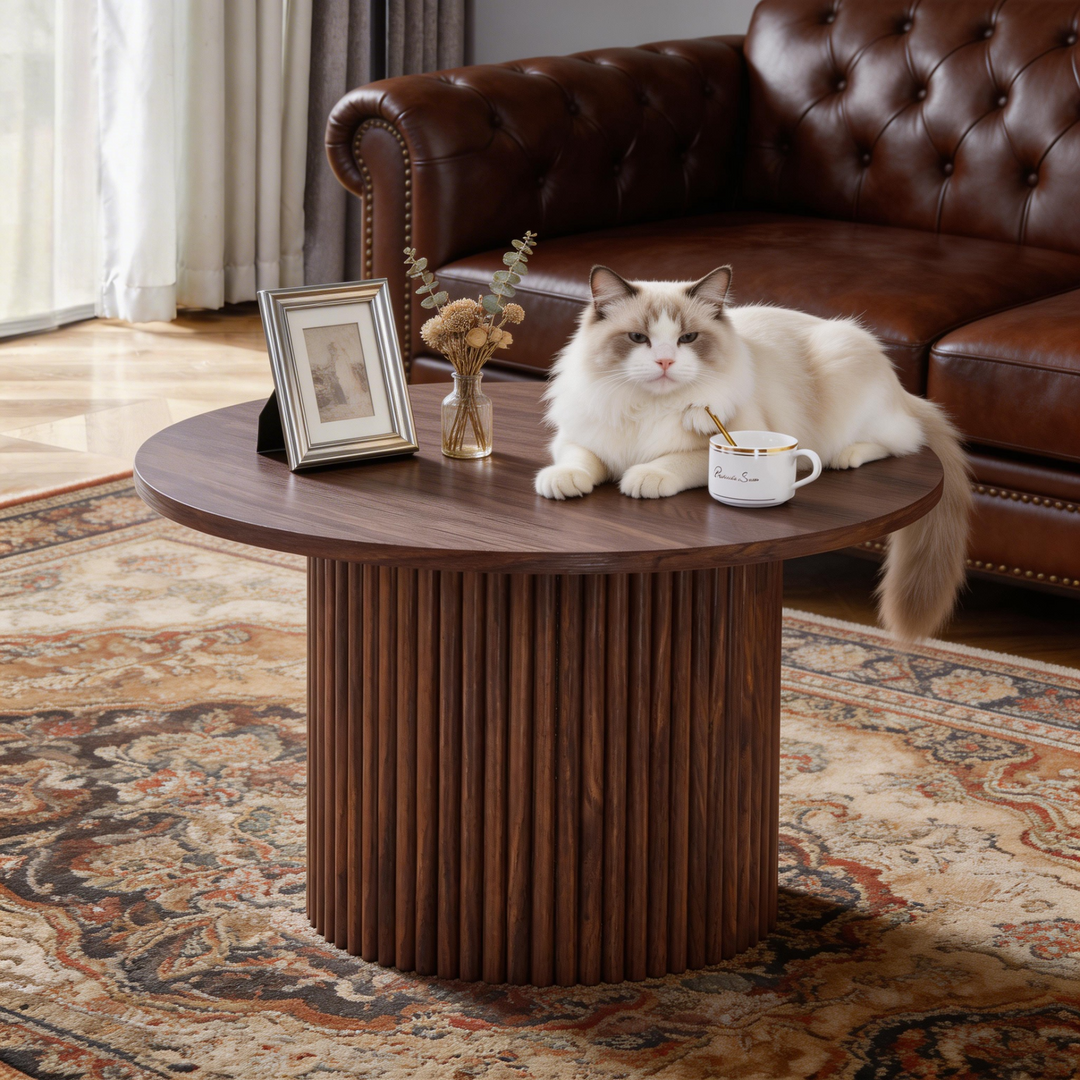 Buy farmhouse furniture Brown Walnut Modern Cottage Farmhouse Style Coffee Table - Modern Cottage Farmhouse Furniture
