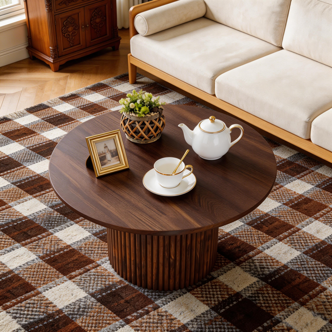 Buy farmhouse furniture Brown Walnut Modern Cottage Farmhouse Style Coffee Table - Modern Cottage Farmhouse Furniture