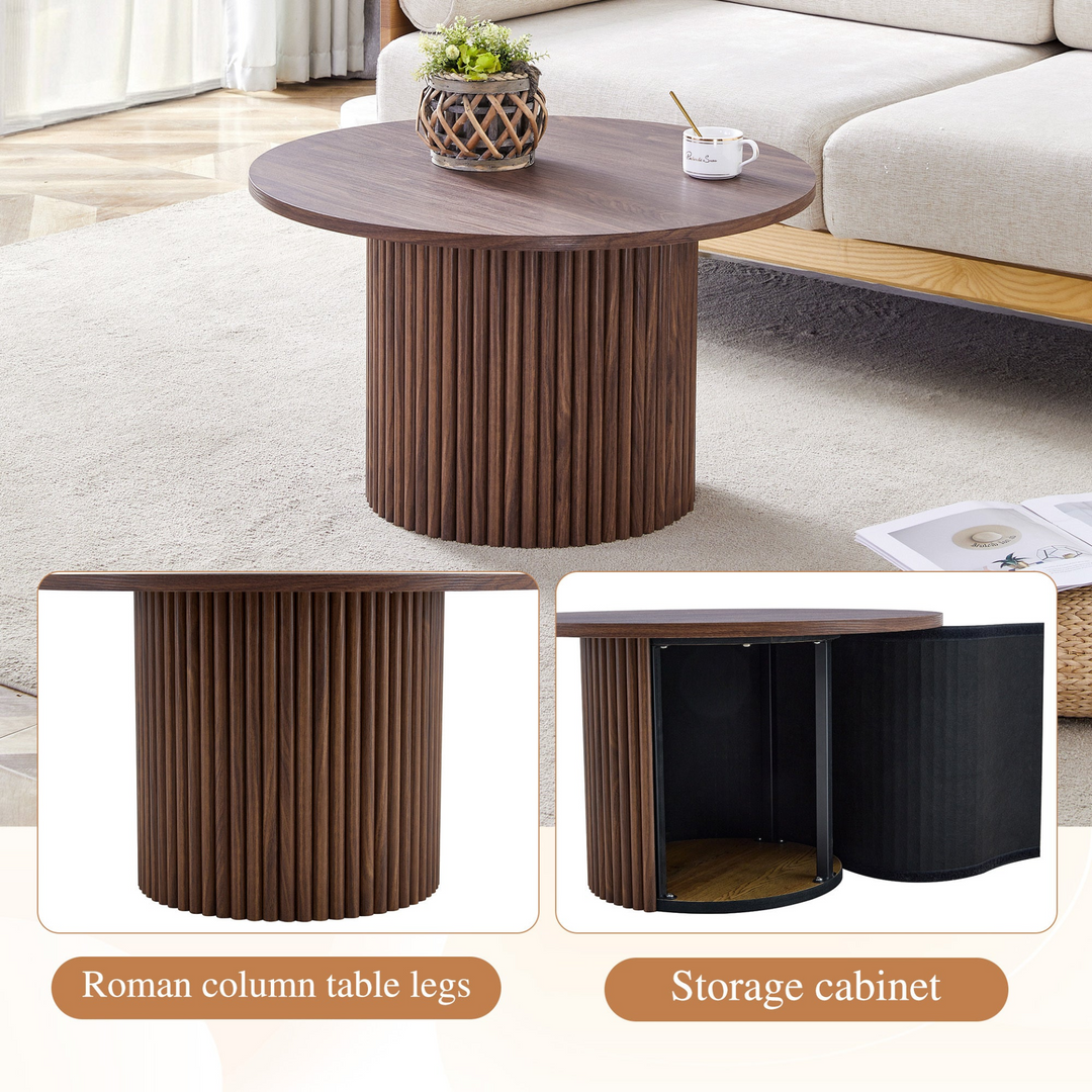 Buy farmhouse furniture Brown Walnut Modern Cottage Farmhouse Style Coffee Table - Modern Cottage Farmhouse Furniture