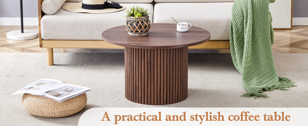 Buy farmhouse furniture Brown Walnut Modern Cottage Farmhouse Style Coffee Table - Modern Cottage Farmhouse Furniture