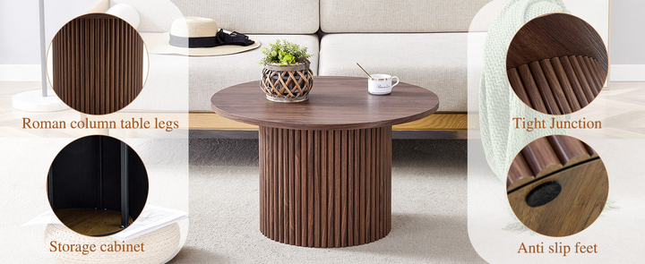 Buy farmhouse furniture Brown Walnut Modern Cottage Farmhouse Style Coffee Table - Modern Cottage Farmhouse Furniture