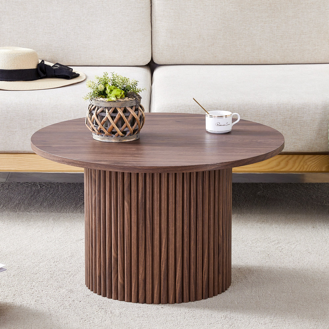 Buy farmhouse furniture Brown Walnut Modern Cottage Farmhouse Style Coffee Table - Modern Cottage Farmhouse Furniture